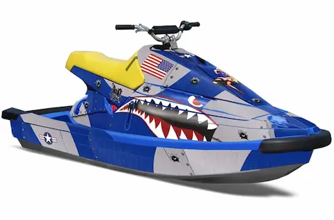 Yamaha Wave Blaster with the P40 Warhawk Blue graphic kit