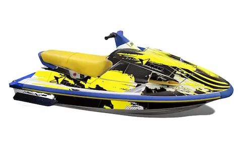 Yamaha Wave Raider with the Carbon X Yellow graphic kit