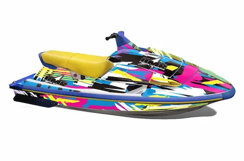 Yamaha Wave Raider with the Flashback graphic kit
