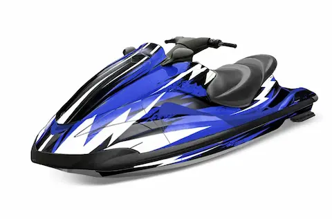 Yamaha Wave Runner with the Attack Blue graphic kit