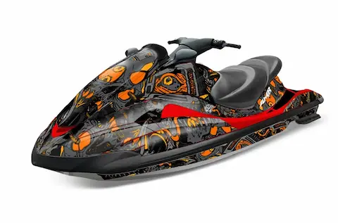 Yamaha Wave Runner with the Tune In Orange graphic kit
